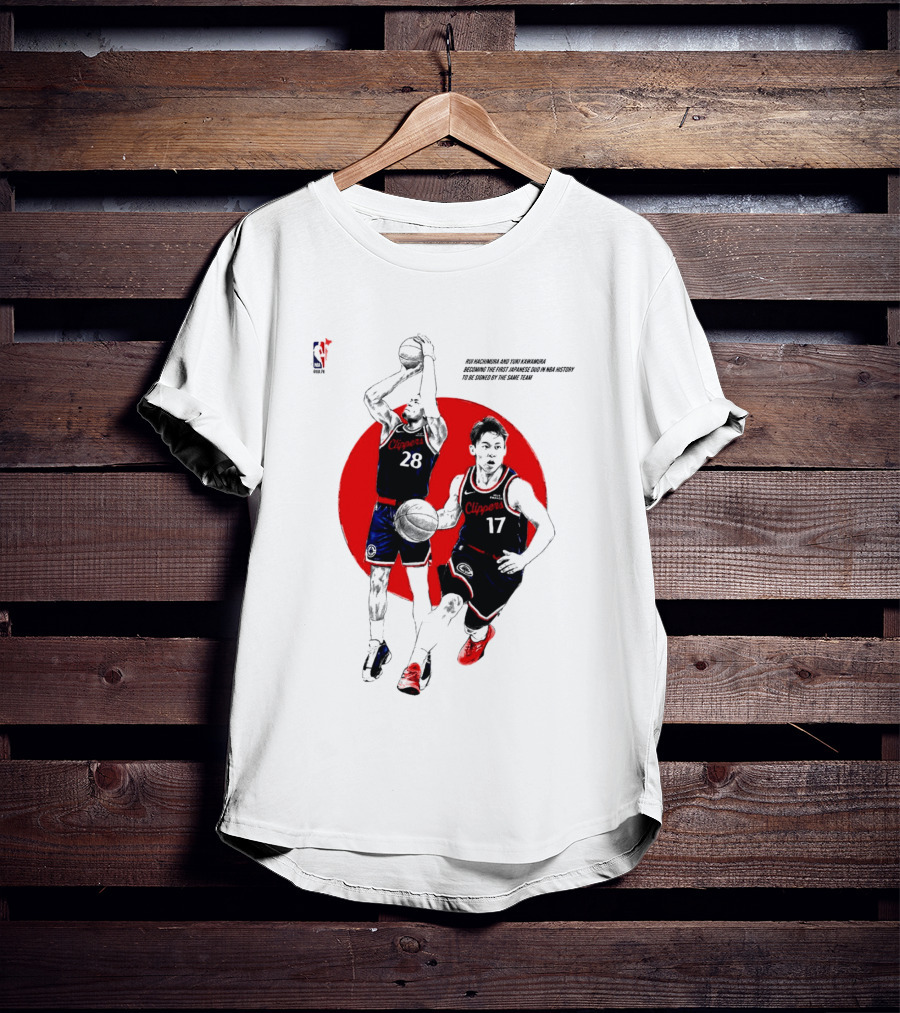 Rui Hachimura Yuki Kawamura Japanese Duo Clippers NBA Basketball 28 17 T-Shirt