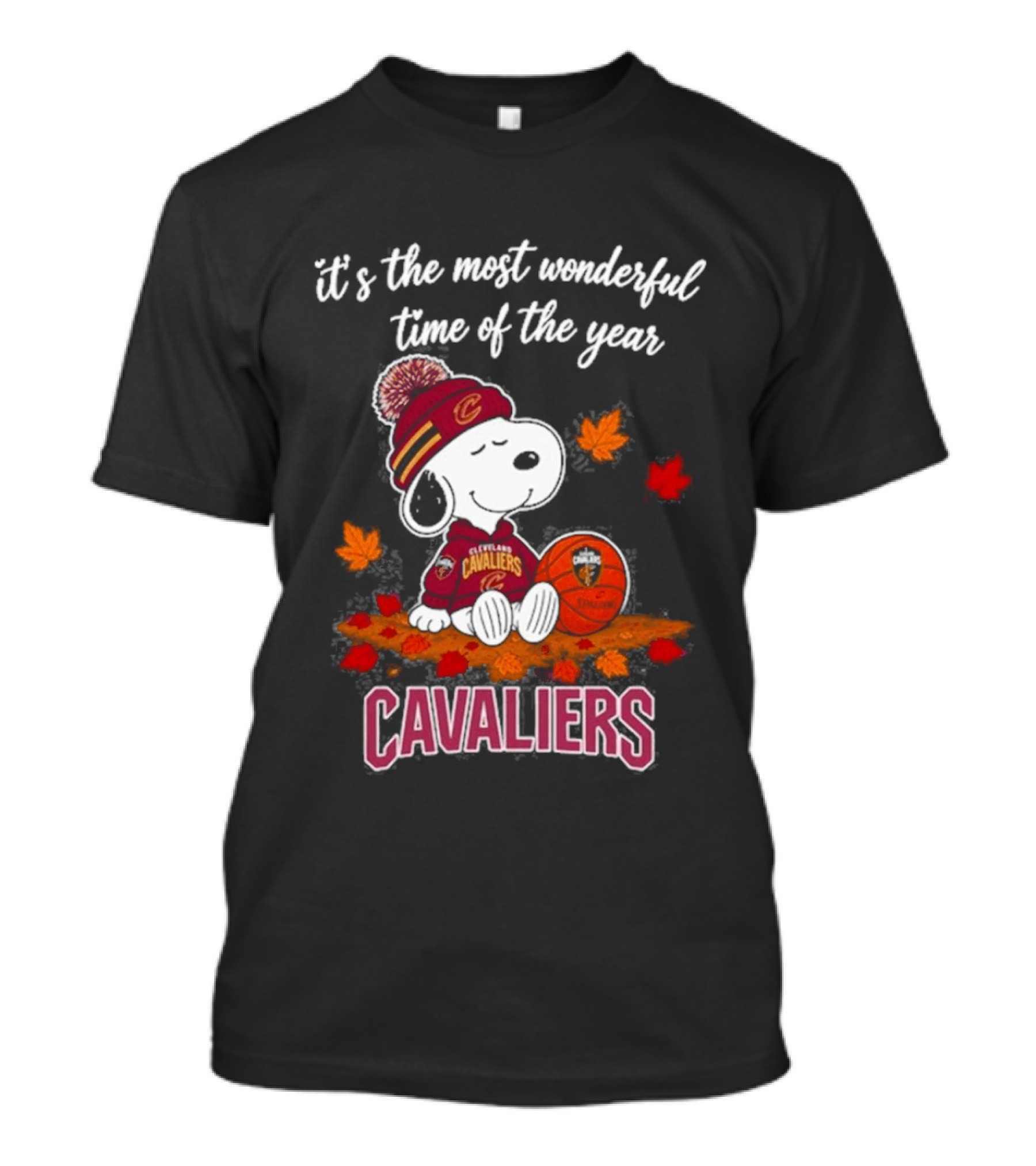 Cleveland Cavaliers Snoopy It's The Most Wonderful Time Of The Year Autumn Football T-Shirt
