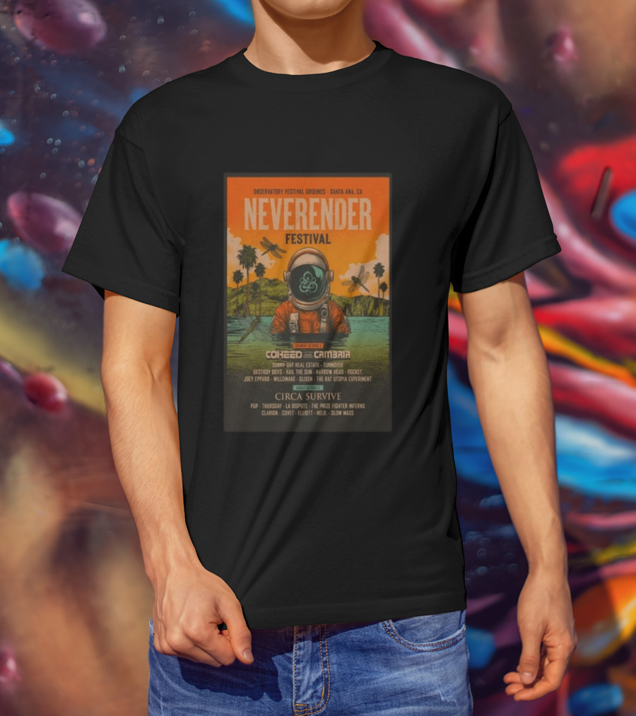 Observatory Festival Grounds Santa Ana 2026 Neverender Festival Coheed And Cambria Circa Survive Lineup T-Shirt