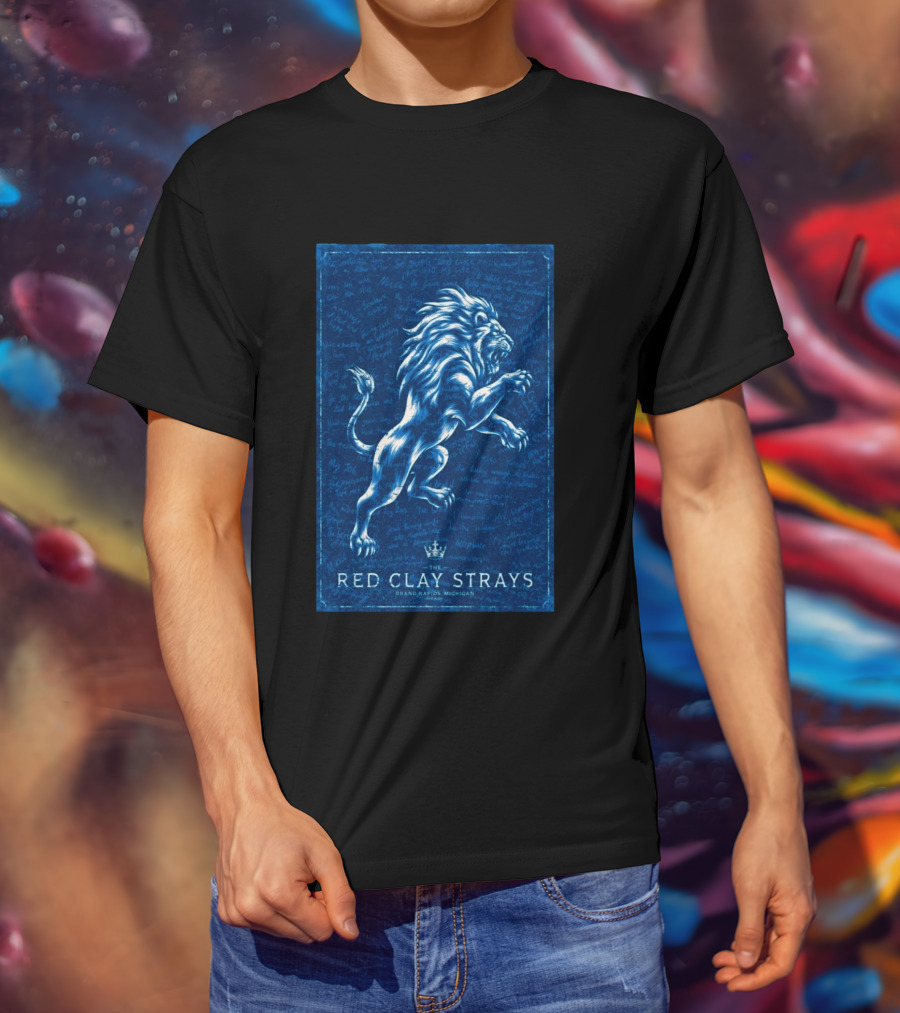 The Red Clay Strays Lion Art Grand Rapids Michigan Concert T-Shirt