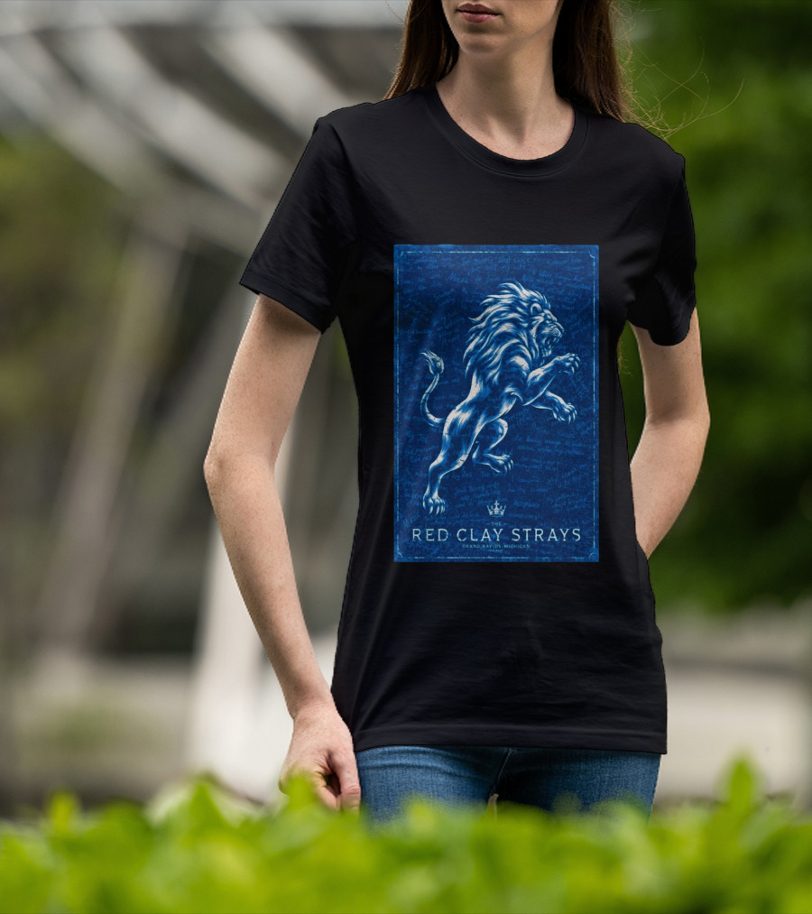 The Red Clay Strays Lion Art Grand Rapids Michigan Concert T-Shirt