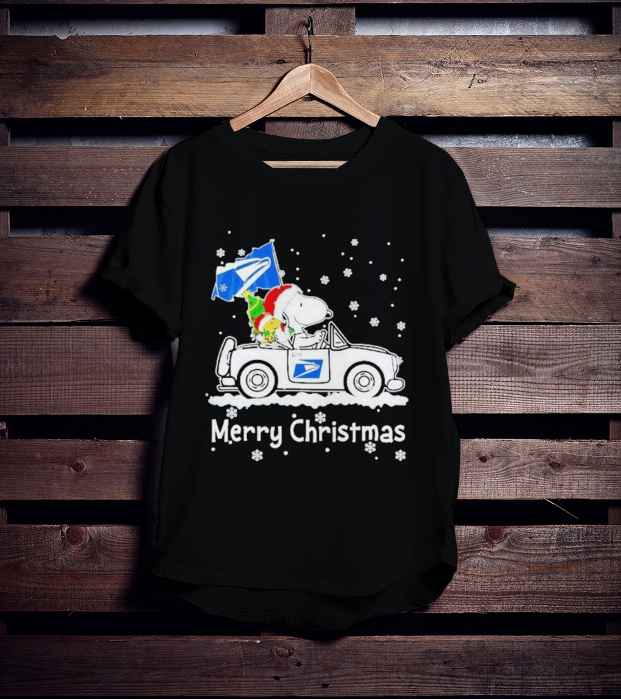 United States Postal Service Snoopy Woodstock Car Merry Christmas 2026 T-Shirt