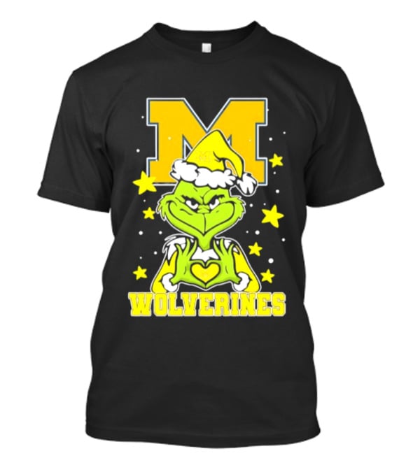 Michigan Wolverines Grinch Love Hands Christmas Football 2026 T-Shirt