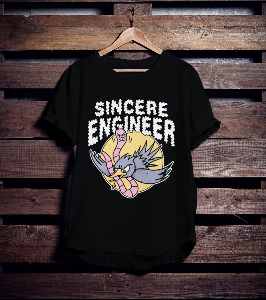 Sincere Engineer Bird With Worm Punk Rock T-Shirt