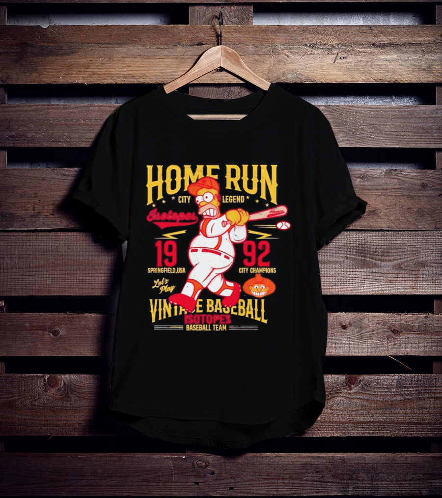 Home Run City Legend Springfield USA 1992 Let's Play Vintage Baseball Team T-Shirt