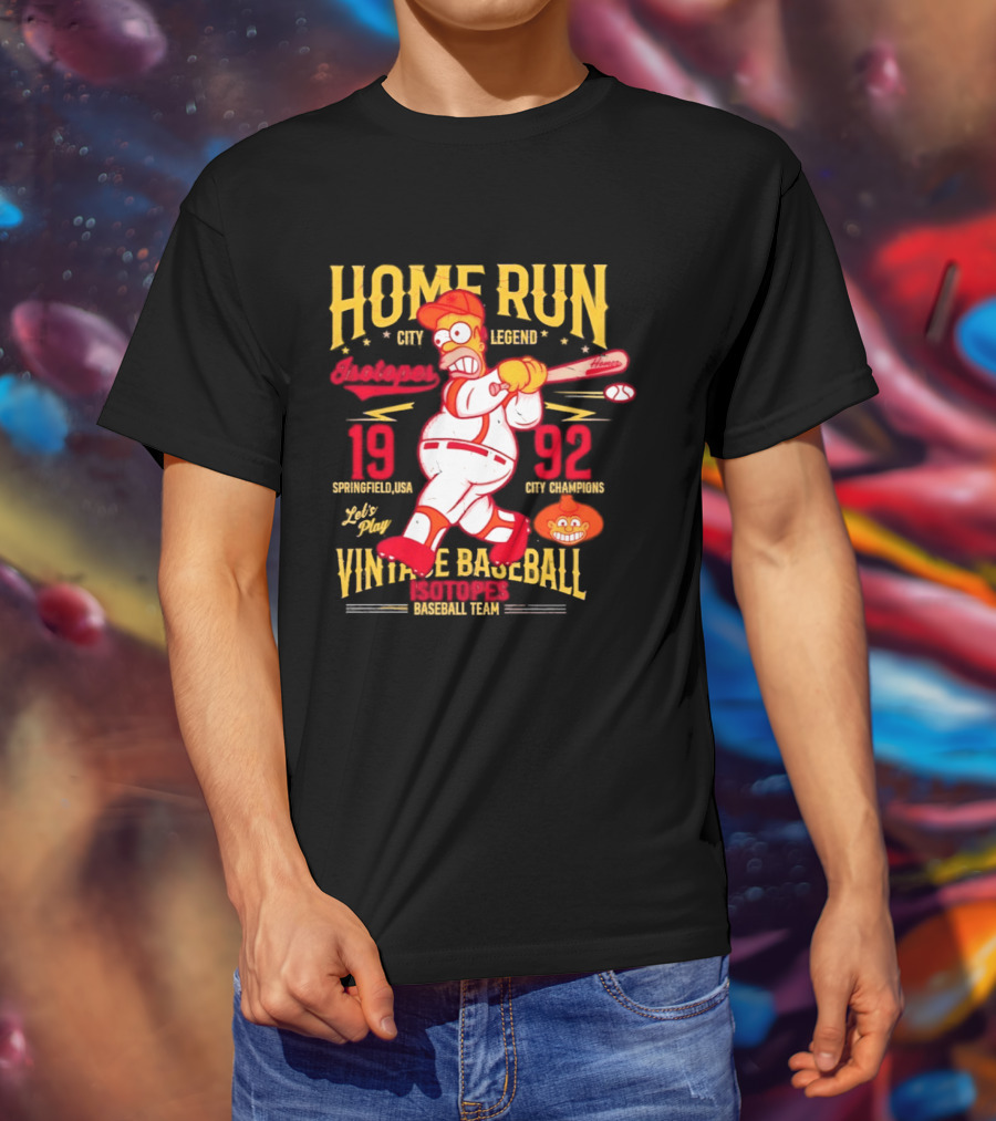 Home Run City Legend Springfield USA 1992 Let's Play Vintage Baseball Team T-Shirt