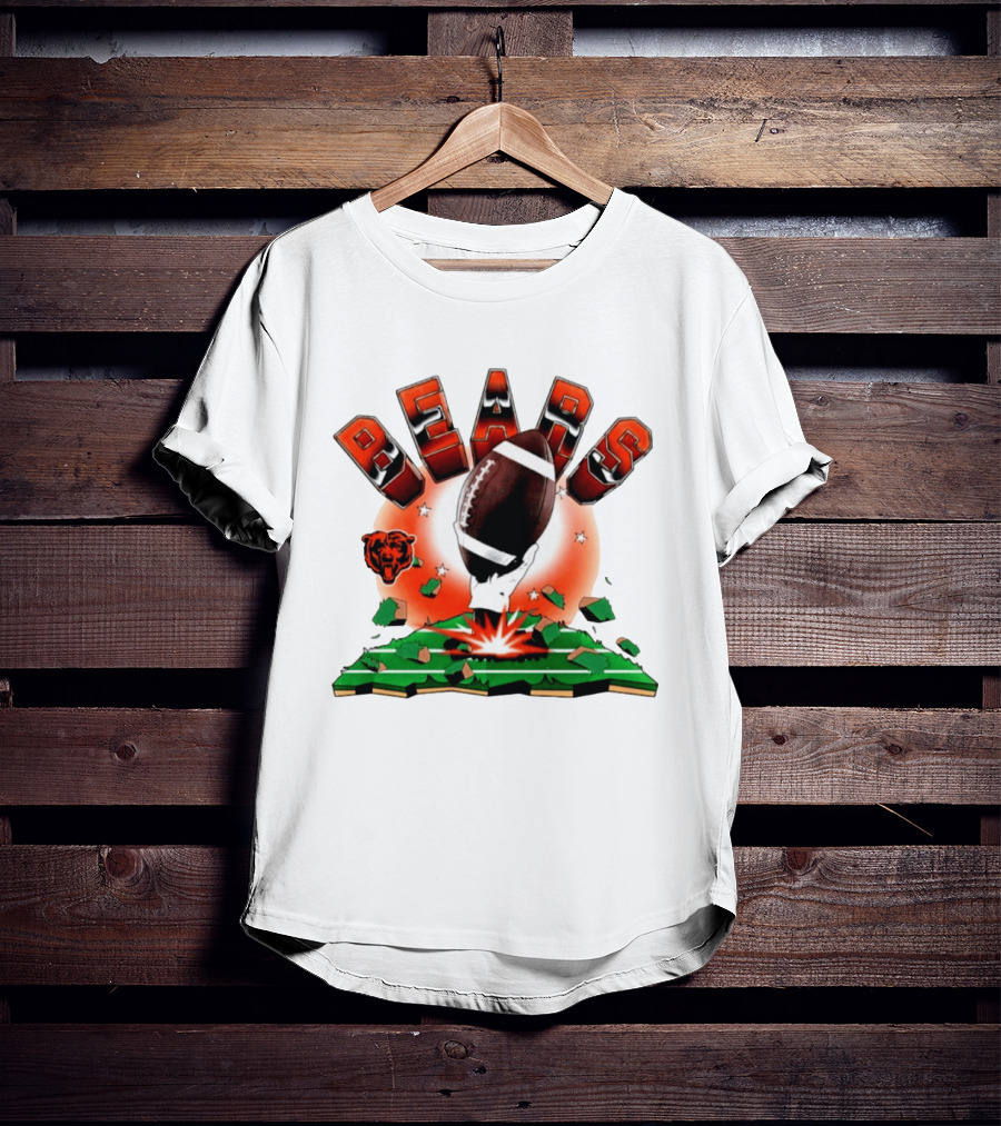 Chicago Bears 2026 Explode Clubhouse Football Logo Stars T-Shirt