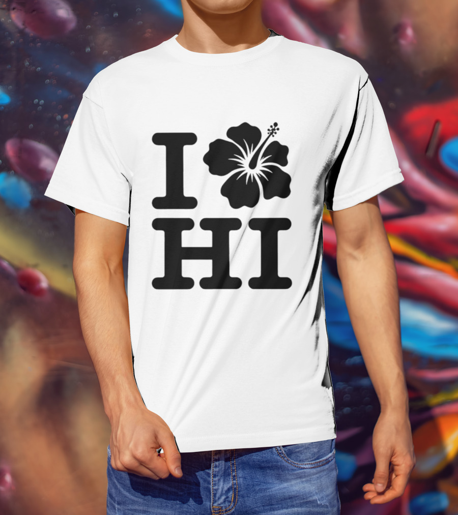 Dokki Wears I Love Hibiscus HI T-Shirt