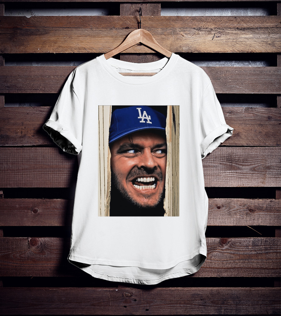 Jack Torrance LA Dodgers Hat Here's Johnny The Shining Baseball T-Shirt