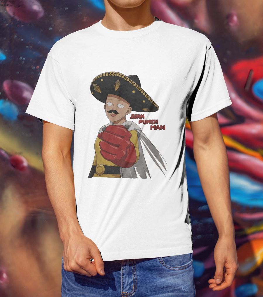 Juan Punch Man Mexican Sombrero Moustache T-Shirt
