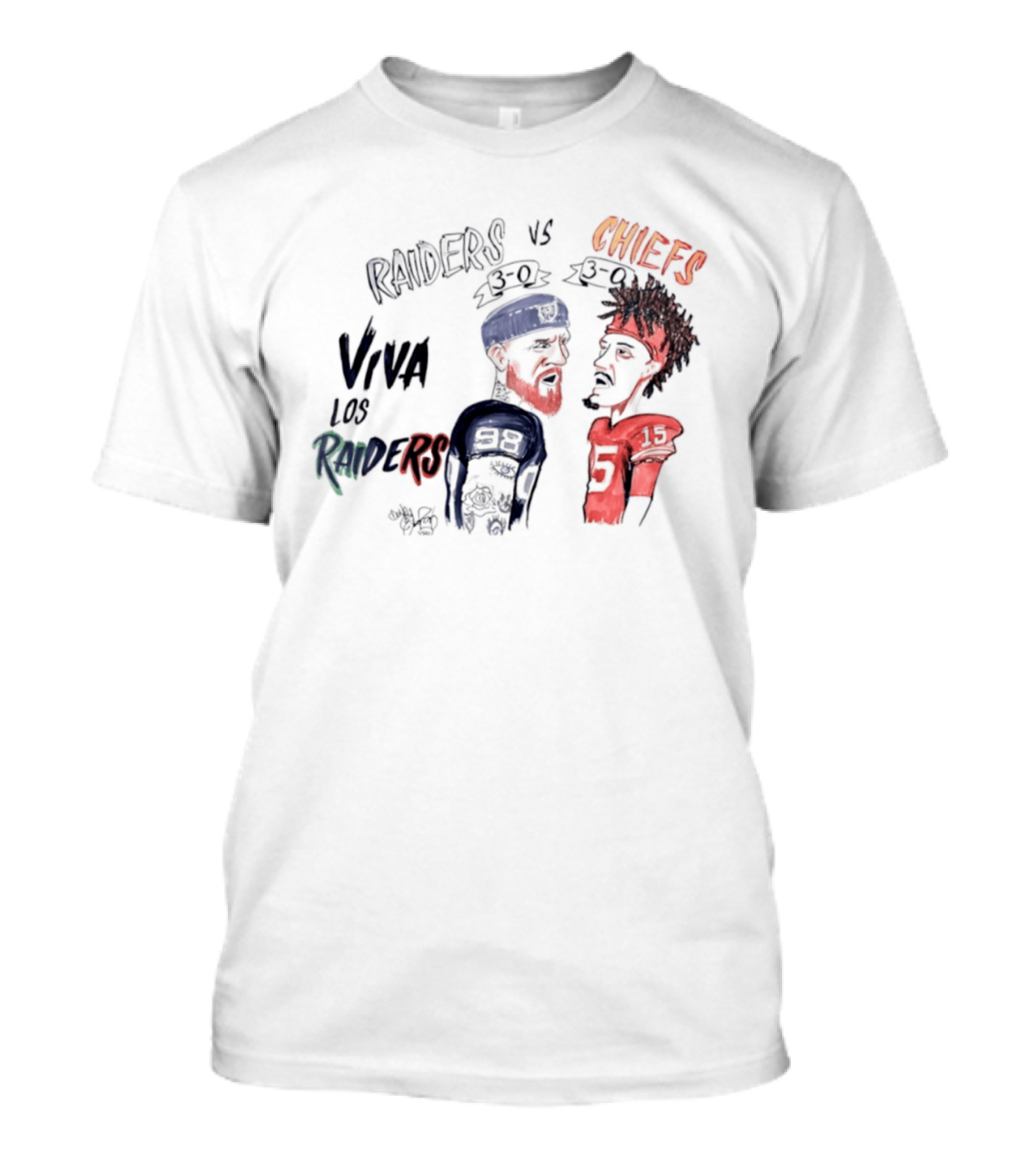 Viva Los Raiders 98 Vs Chiefs 15 Caricature T-Shirt