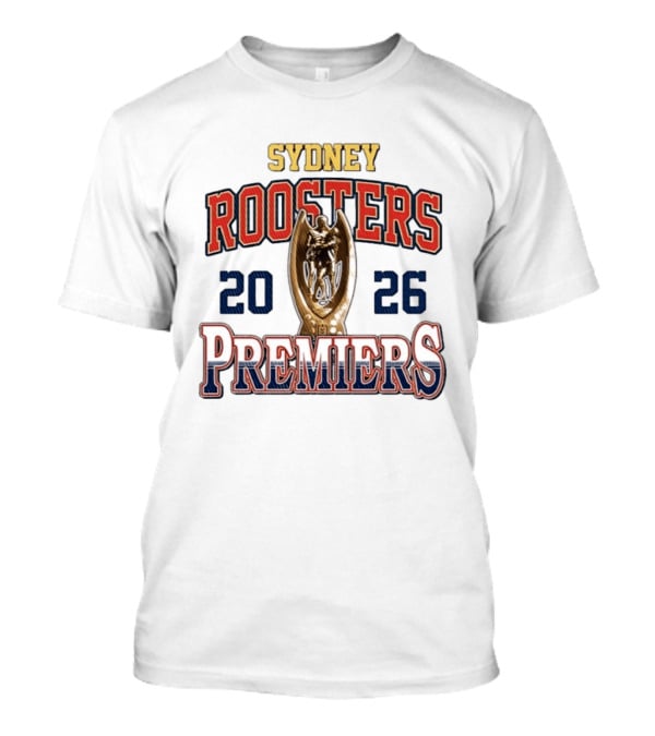Sydney Roosters 2026 Premiers Trophy Celebrating NRL Victory T-Shirt