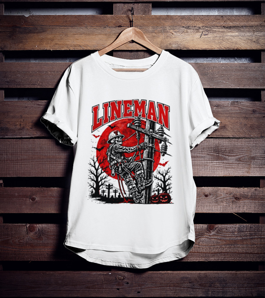 Texas Tech Red Raiders Lineman Halloween Skeleton Scene 2026 T-Shirt