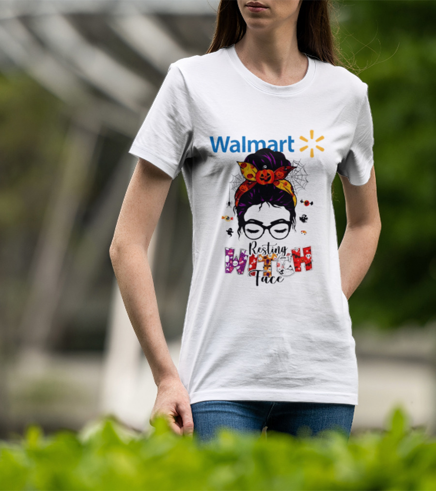 Walmart Resting Witch Face Halloween 2026 Pumpkin Glasses Fun T-Shirt