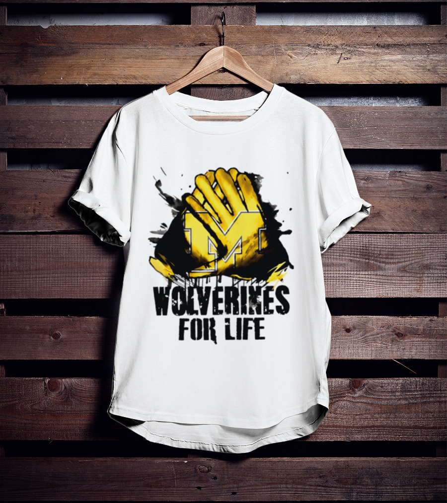 Michigan Wolverines M Symbol Wolverines For Life T-Shirt