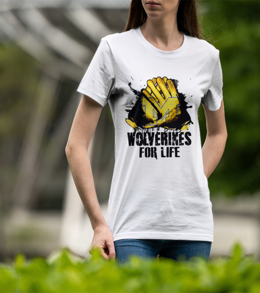 Michigan Wolverines M Symbol Wolverines For Life T-Shirt