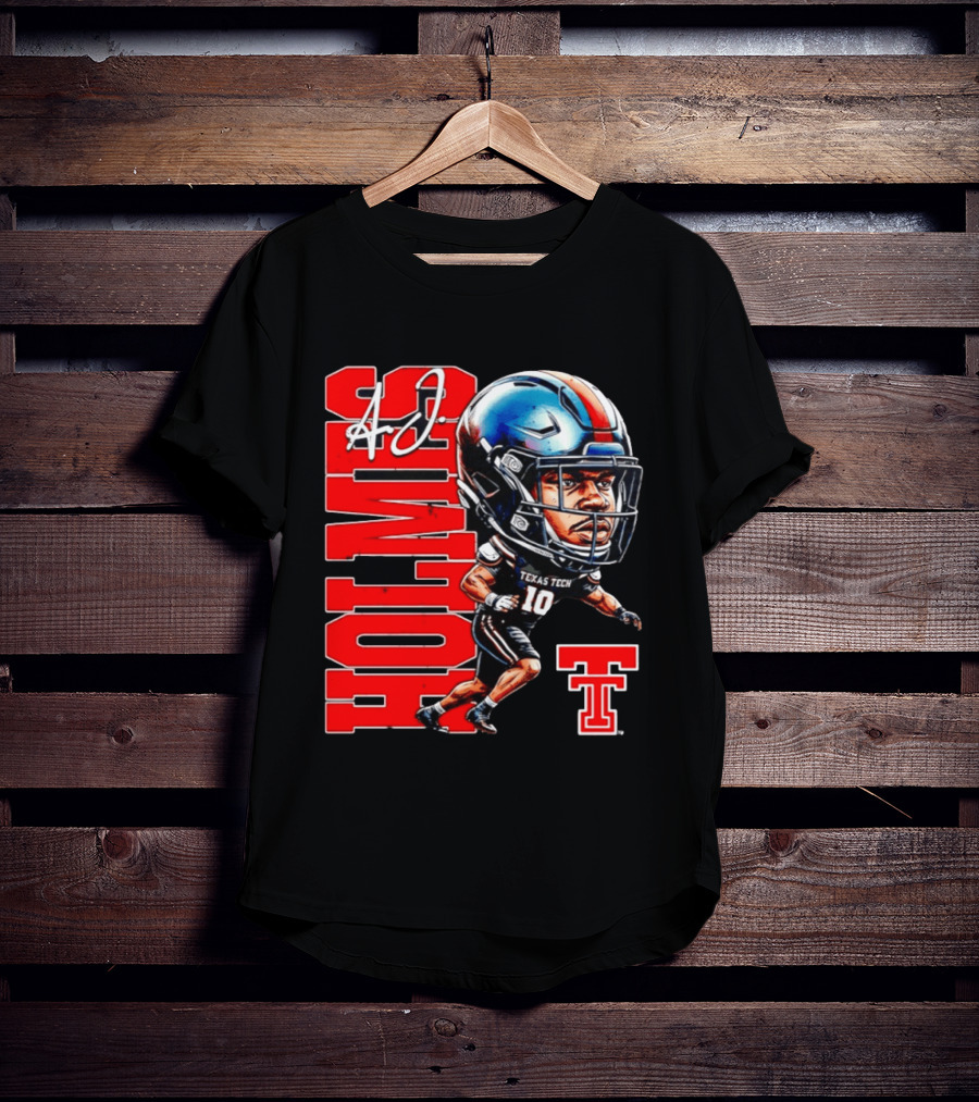 A.J. Holmes Jr Texas Tech Red Raiders Football FT NCAA Bobble Head T-Shirt