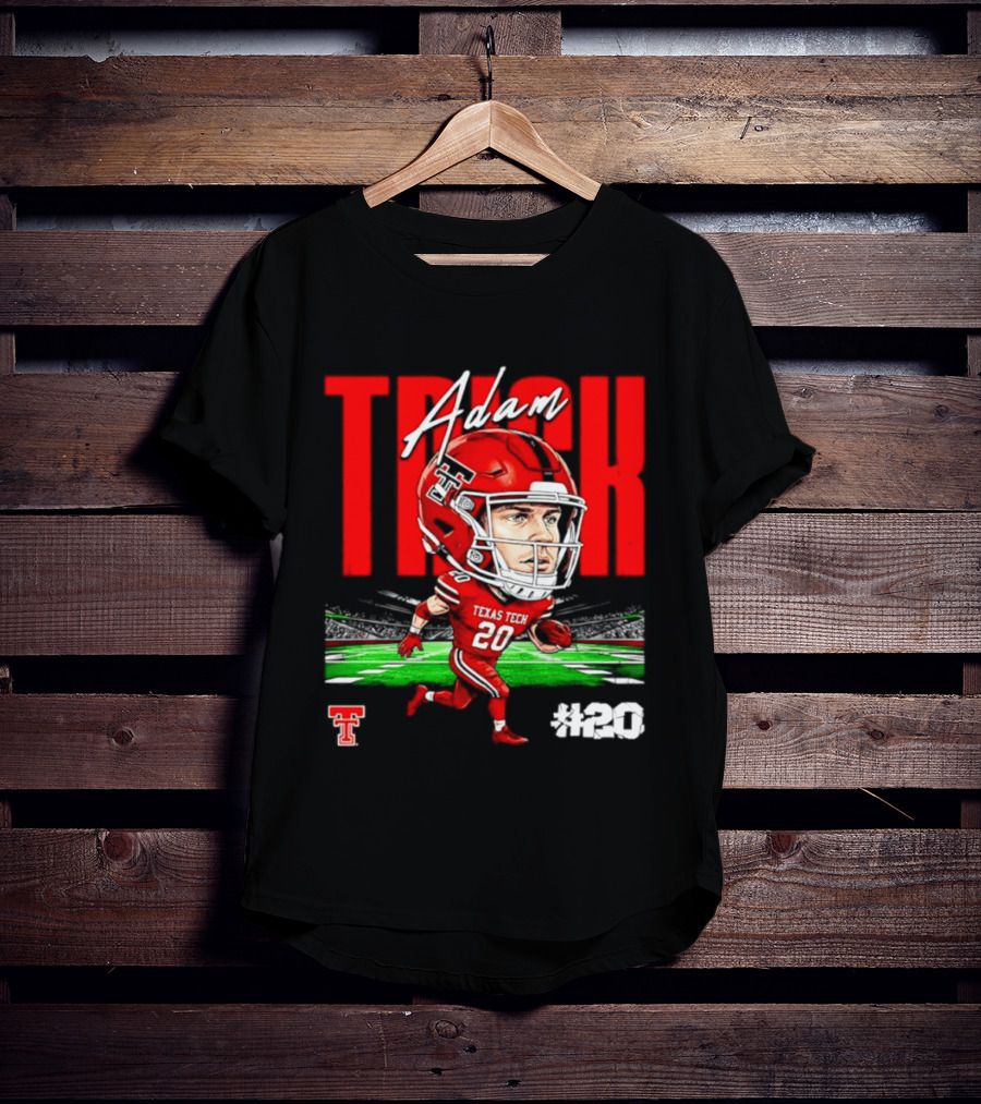 Adam Trick Texas Tech Red Raiders Football Caricature Stadium #20 T-Shirt