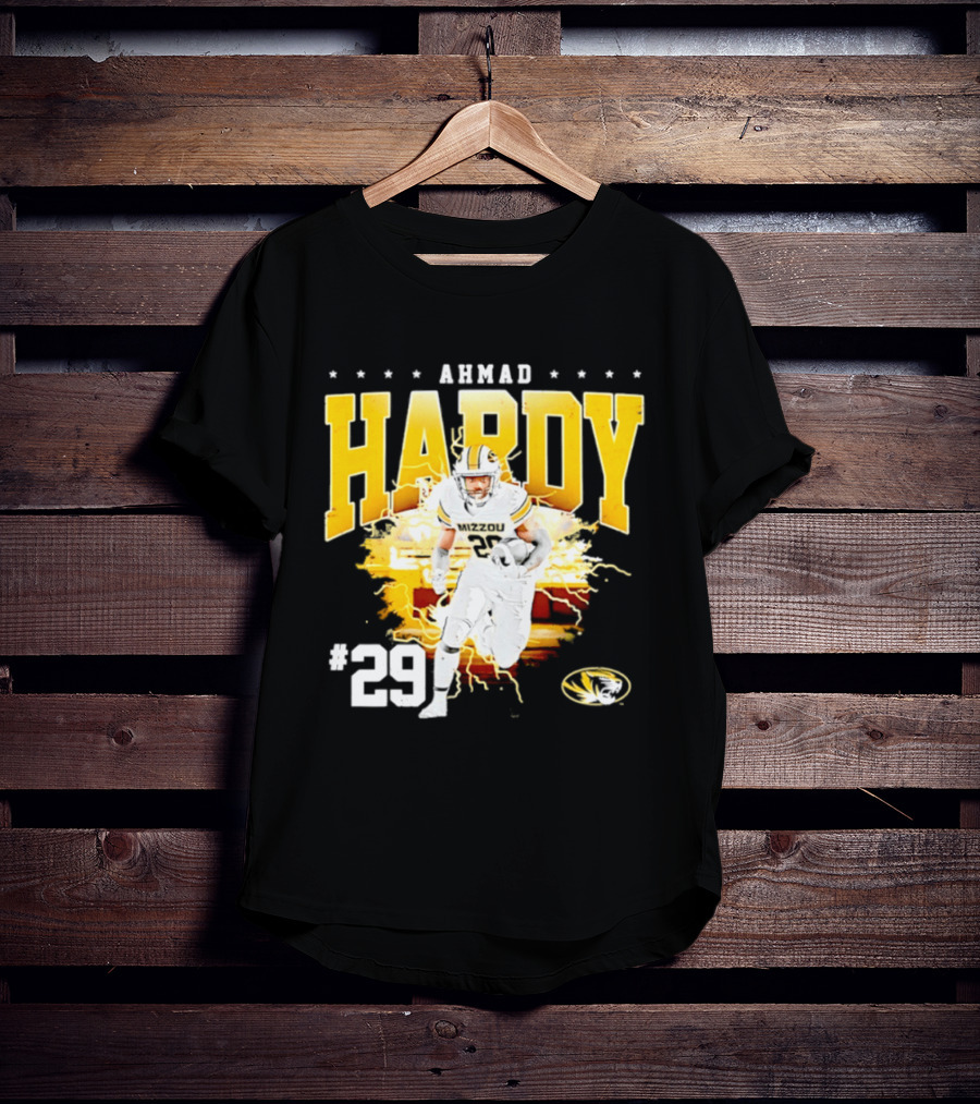 Ahmad Hardy Missouri Tigers NCAA Football #29 Lightning T-Shirt