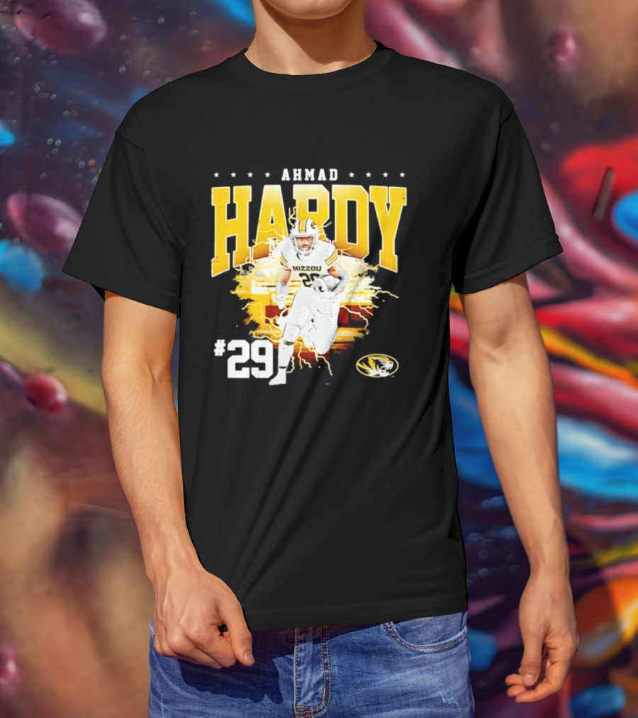 Ahmad Hardy Missouri Tigers NCAA Football #29 Lightning T-Shirt