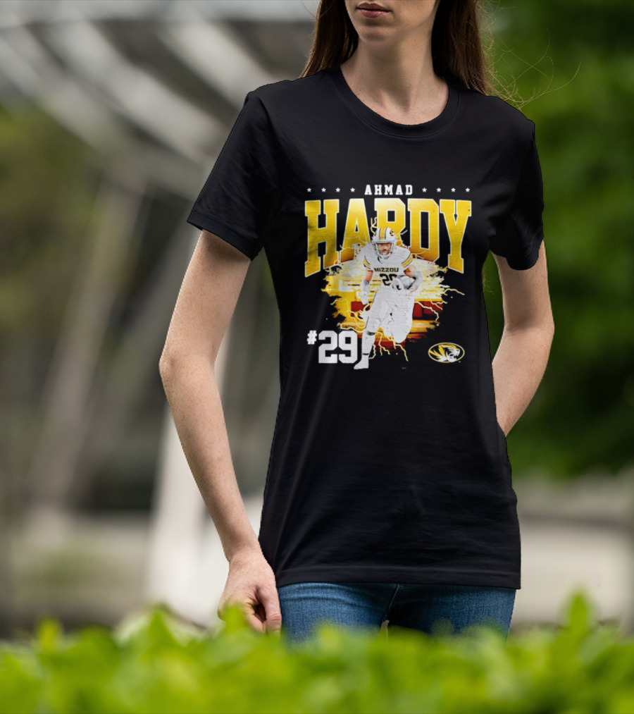 Ahmad Hardy Missouri Tigers NCAA Football #29 Lightning T-Shirt