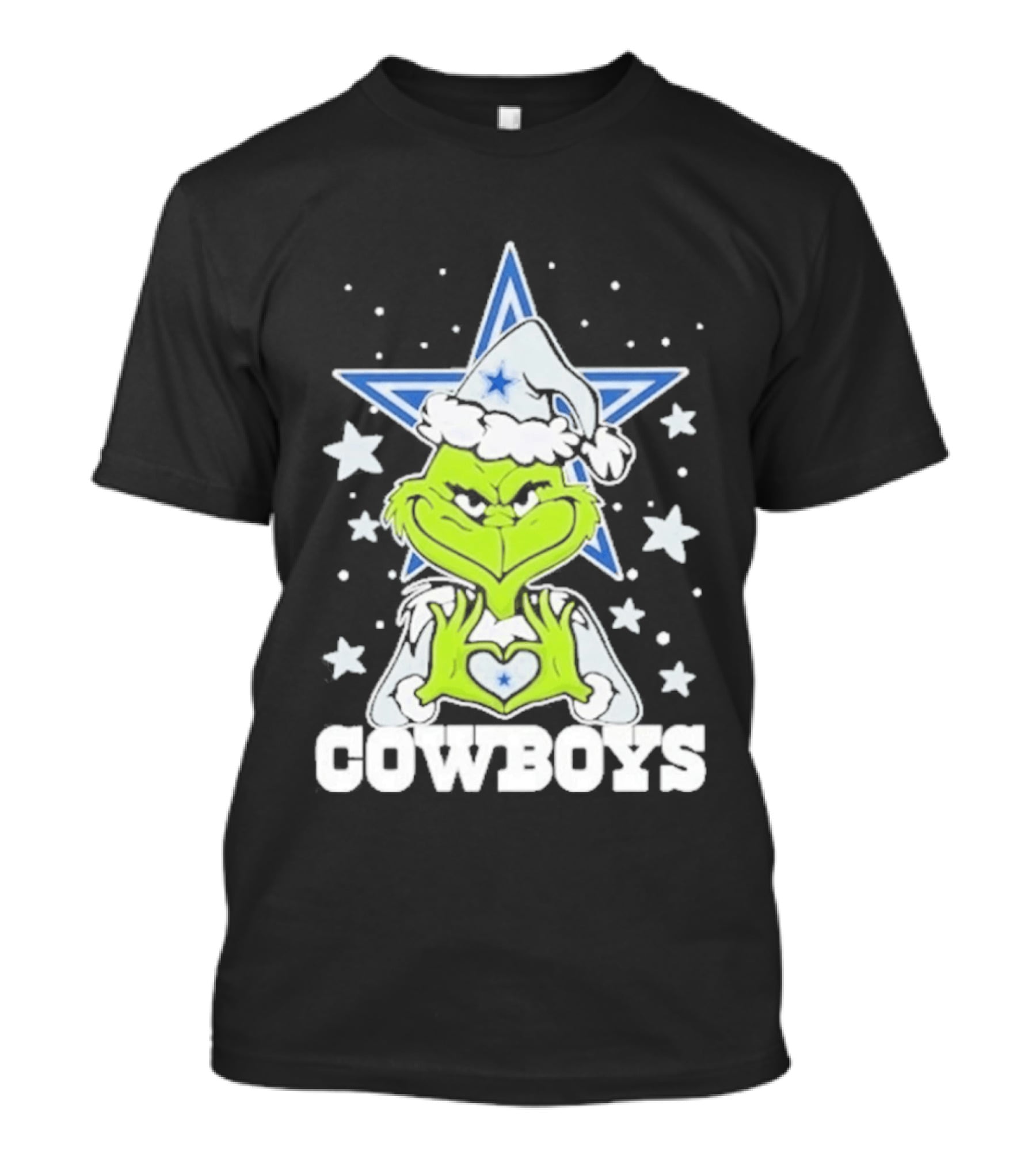 Dallas Cowboys Grinch Love Hands Christmas Star 2026 Football T-Shirt