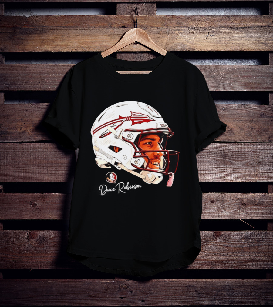 Duce Robinson Florida State Seminoles Football NCAA Game Face Helmet T-Shirt