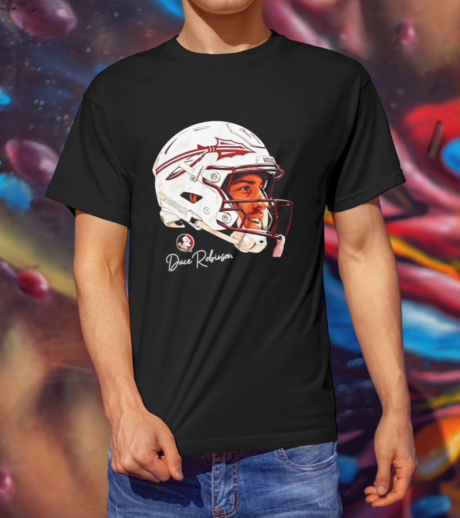 Duce Robinson Florida State Seminoles Football NCAA Game Face Helmet T-Shirt