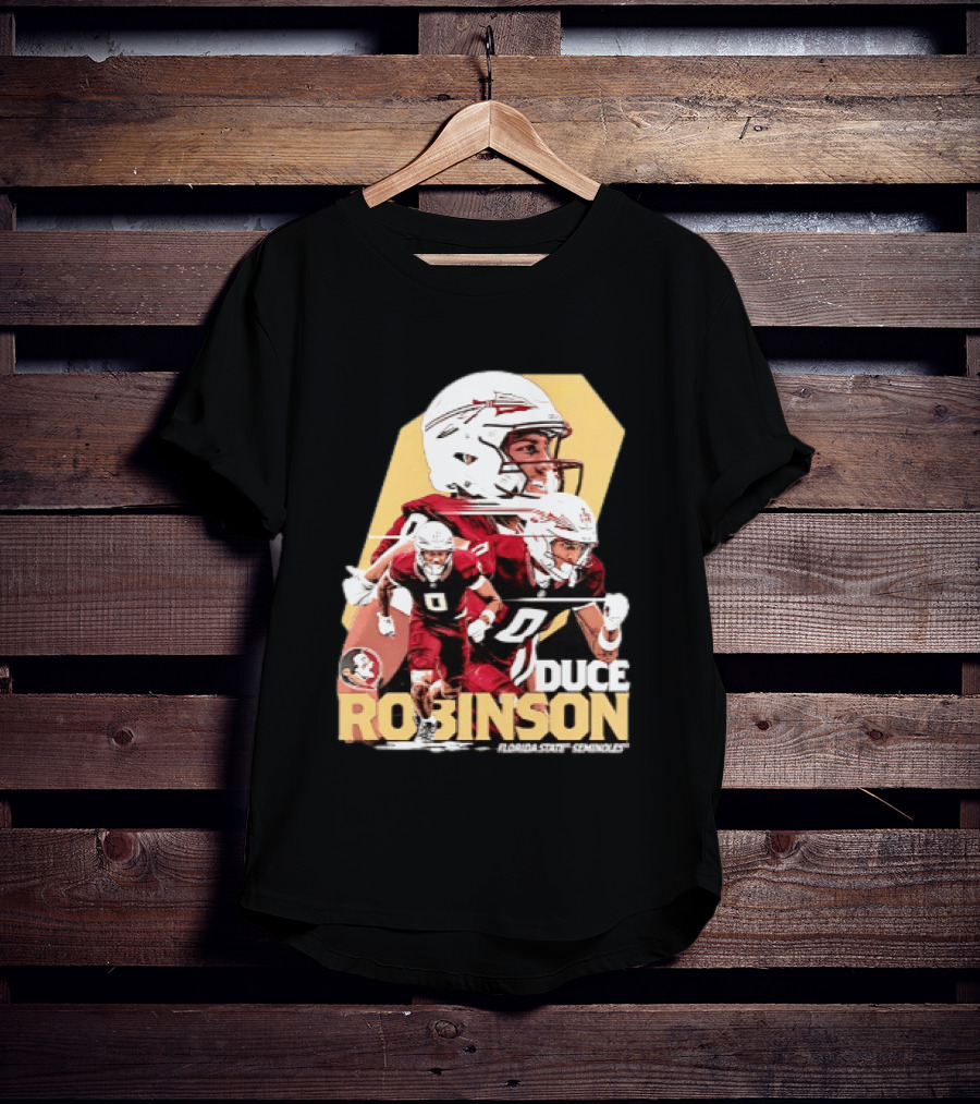 Duce Robinson Florida State Seminoles Football NCAA Player Action Montage T-Shirt
