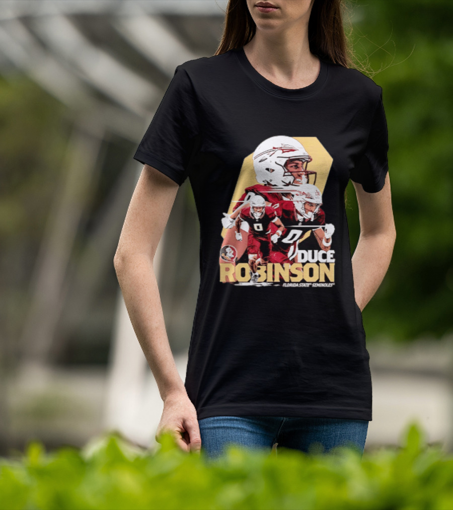Duce Robinson Florida State Seminoles Football NCAA Player Action Montage T-Shirt