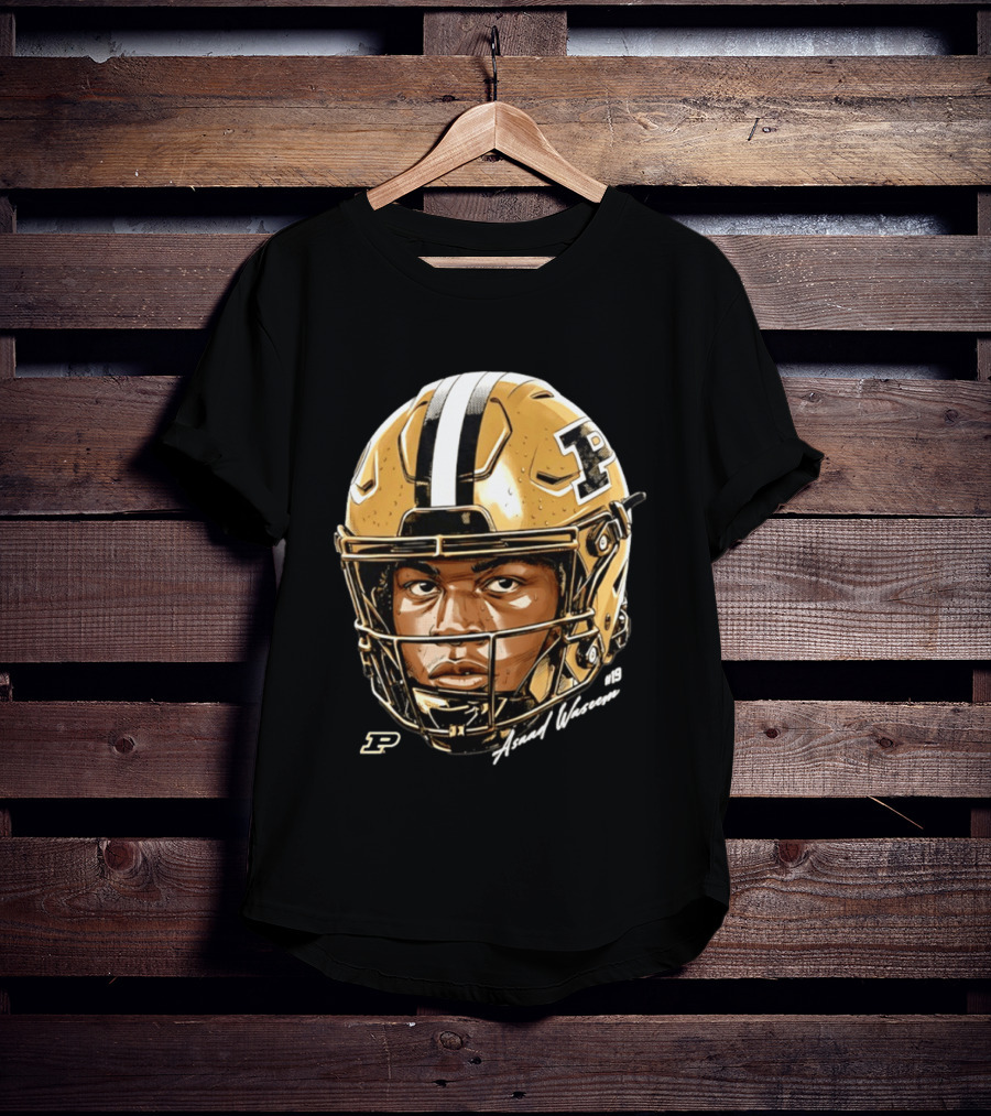 Asaad Waseem Purdue Boilermakers Football Helmet Game Face NCAA T-Shirt