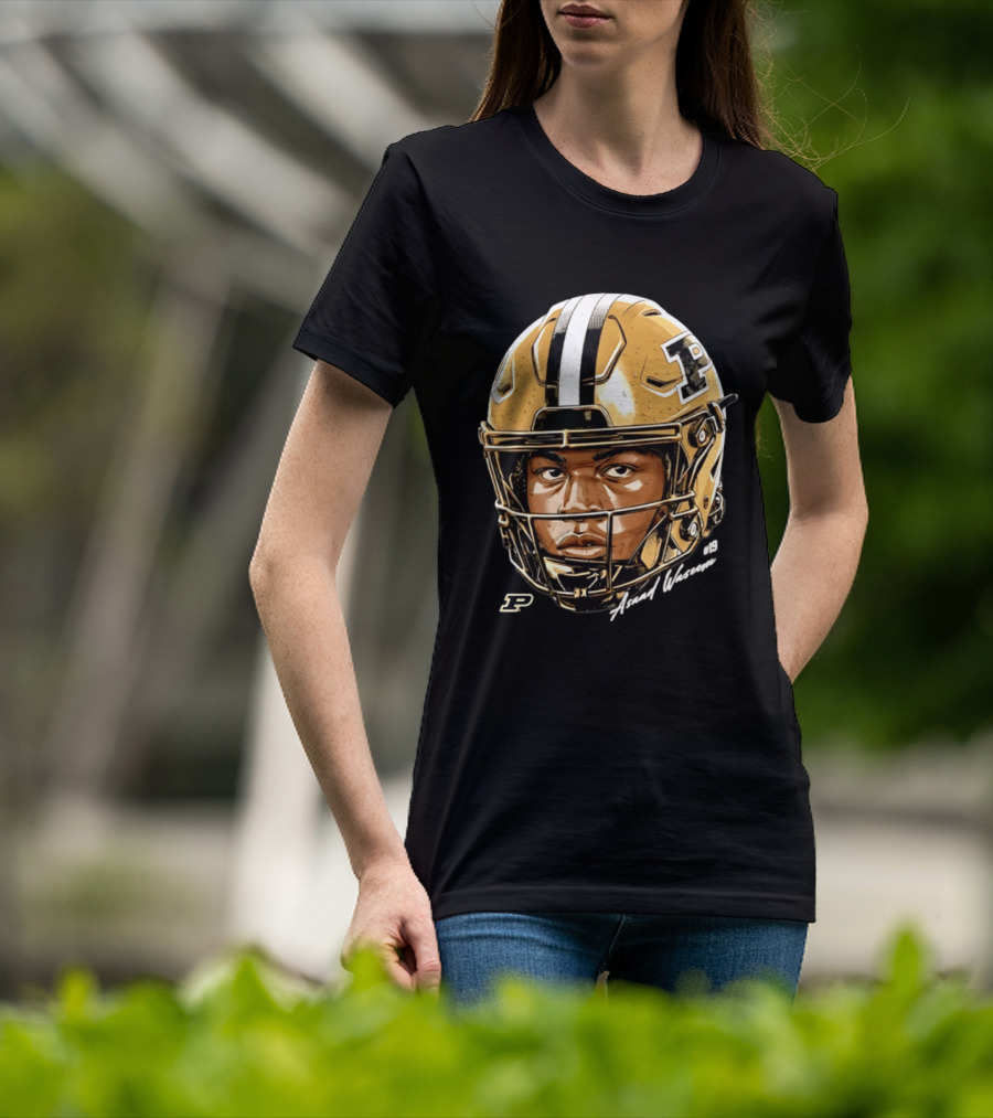 Asaad Waseem Purdue Boilermakers Football Helmet Game Face NCAA T-Shirt