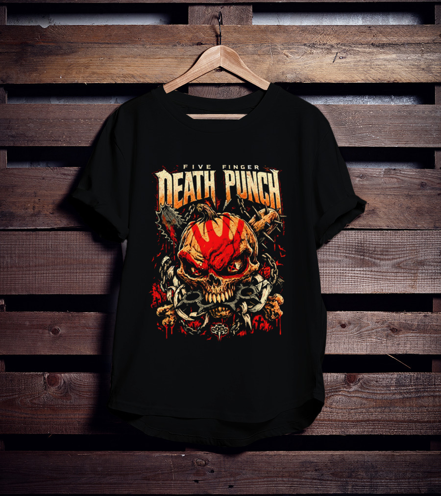 Five Finger Death Punch Knucklehead Skull With Chains Halloween 2026 T-Shirt
