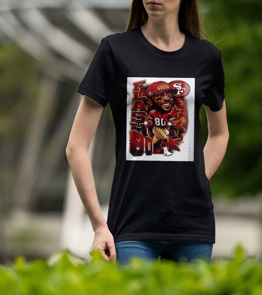Flash Jerry Rice 80 San Francisco 49ers Caricature SF T-Shirt