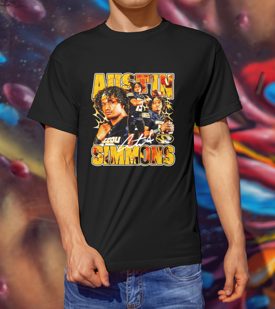 Austin Simmons Mizzou Tigers Football NCAA Player Collage T-Shirt
