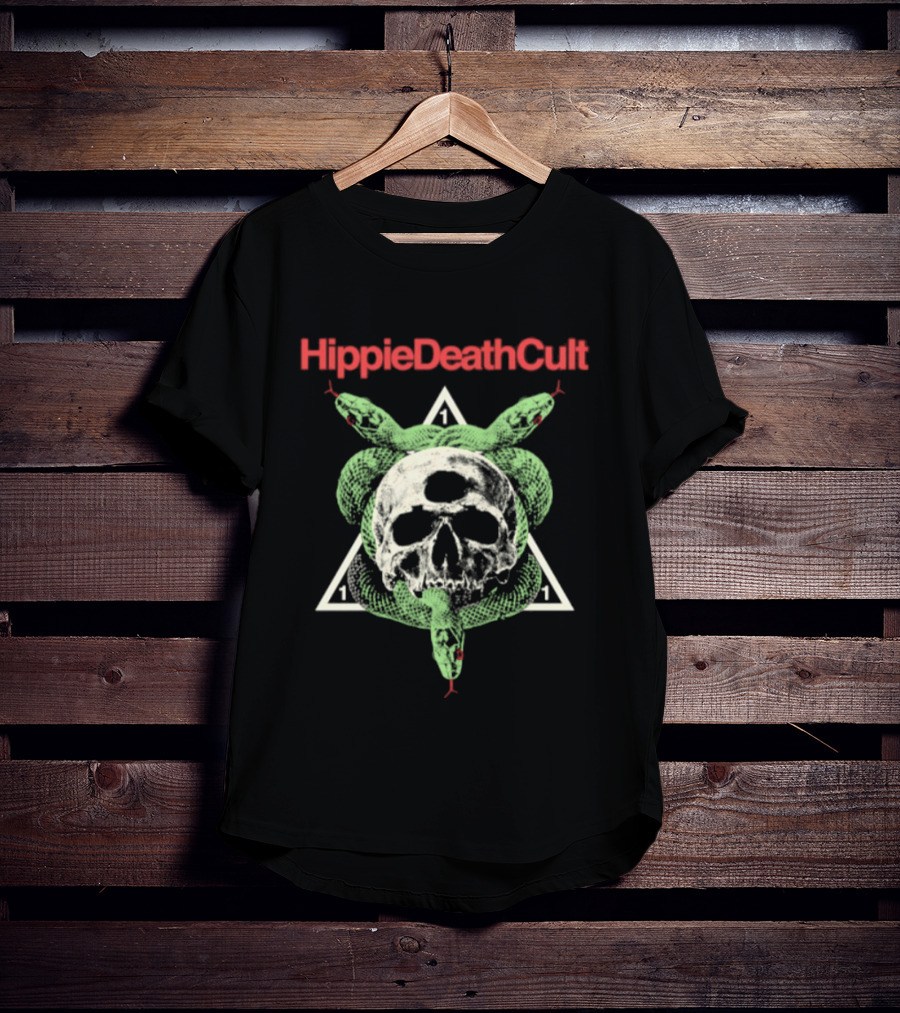 Hippie Death Cult Skull Snake Triangle Doom Metal T-Shirt