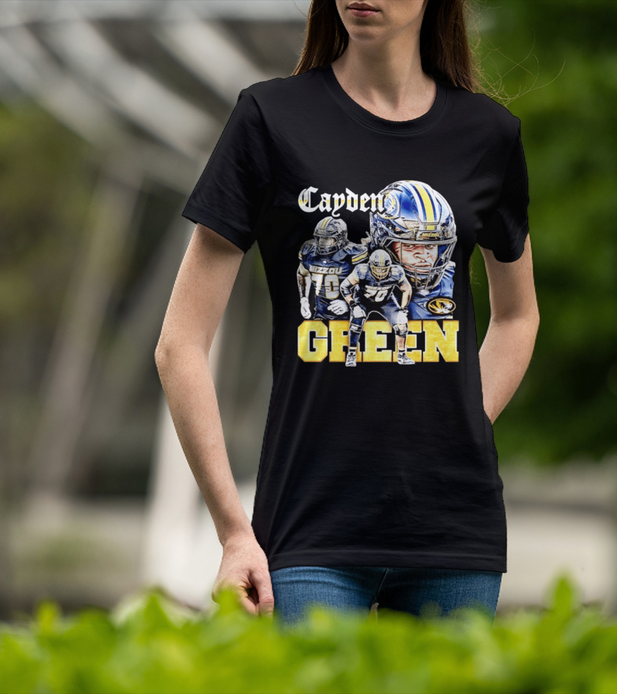Cayden Green Mizzou 70 Missouri Tigers NCAA Football T-Shirt