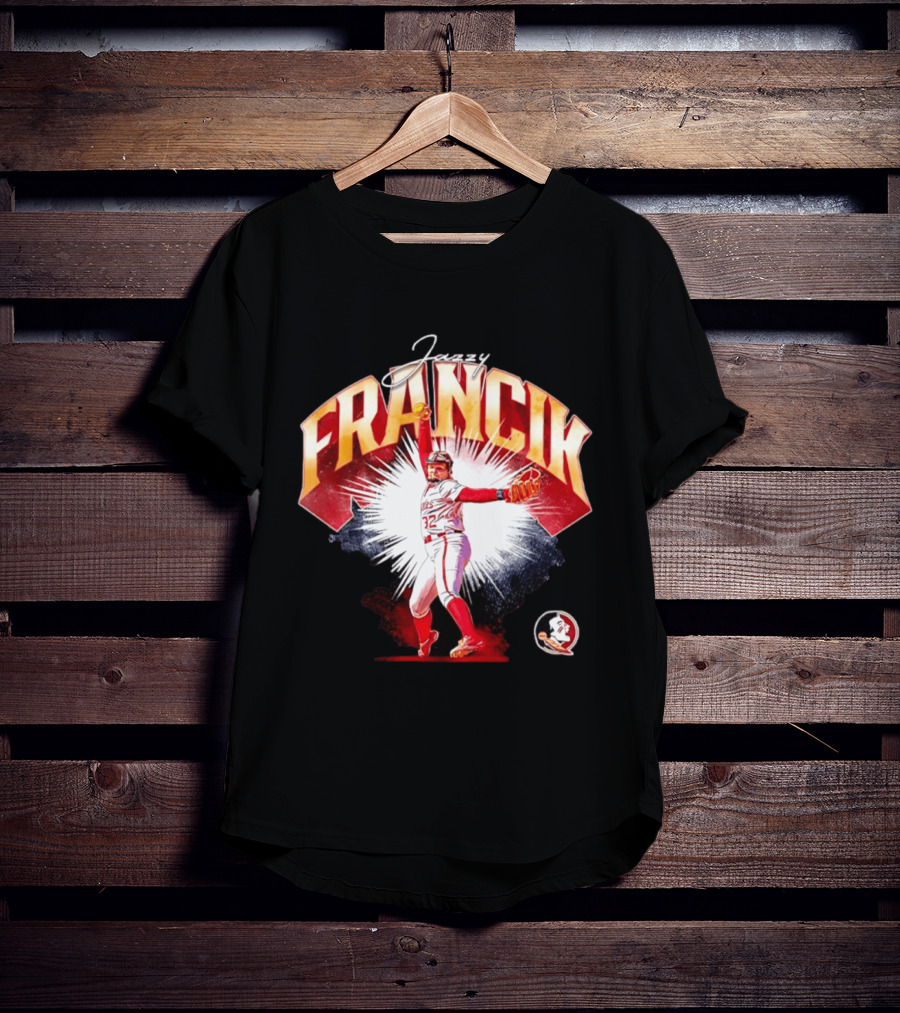 Jazzy Francik Florida State Seminoles Softball NCAA Player 32 Pitching Action Burst T-Shirt