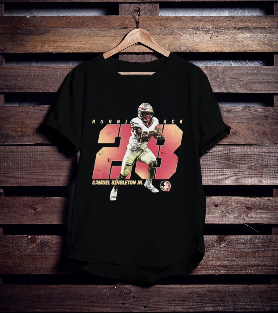 Samuel Singleton Jr Florida State Seminoles Running Back Number 28 NCAA T-Shirt