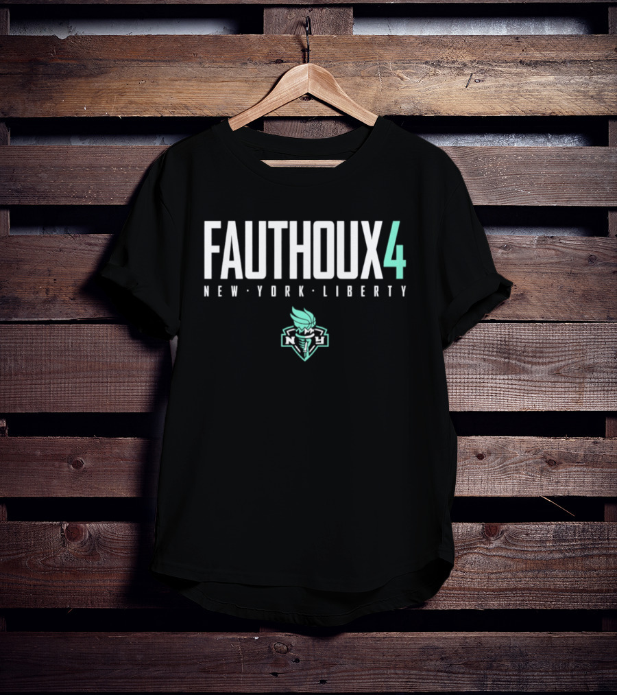 New York Liberty Marine Fauthoux 4 WNBA Team Player Name And Number T-Shirt