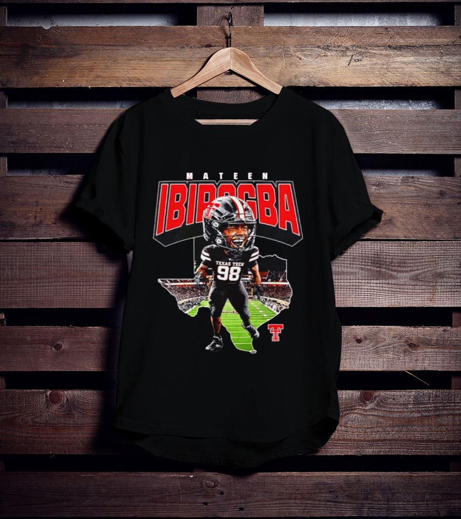 Mateen Ibirogba Texas Tech Red Raiders Football NCAA Caricature Stadium T-Shirt