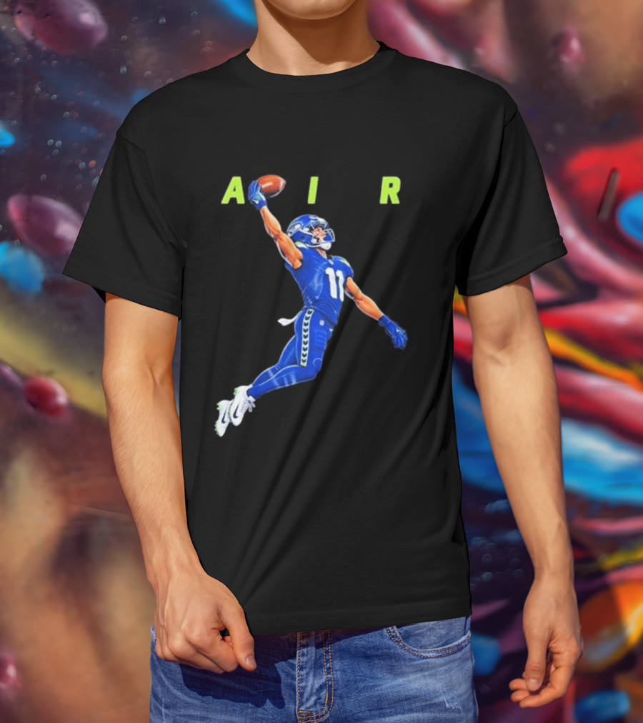 Seattle Seahawks No 11 Air Football Player Leap T-Shirt