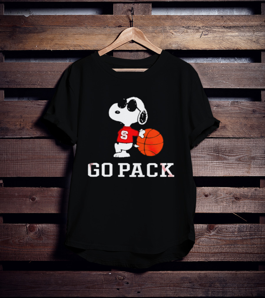 Snoopy NC State Wolfpack Basketball Go Pack T-Shirt