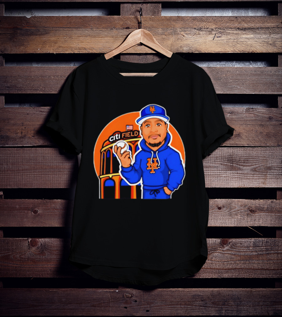 New York Mets Citi Field Baseball Player Caricature T-Shirt