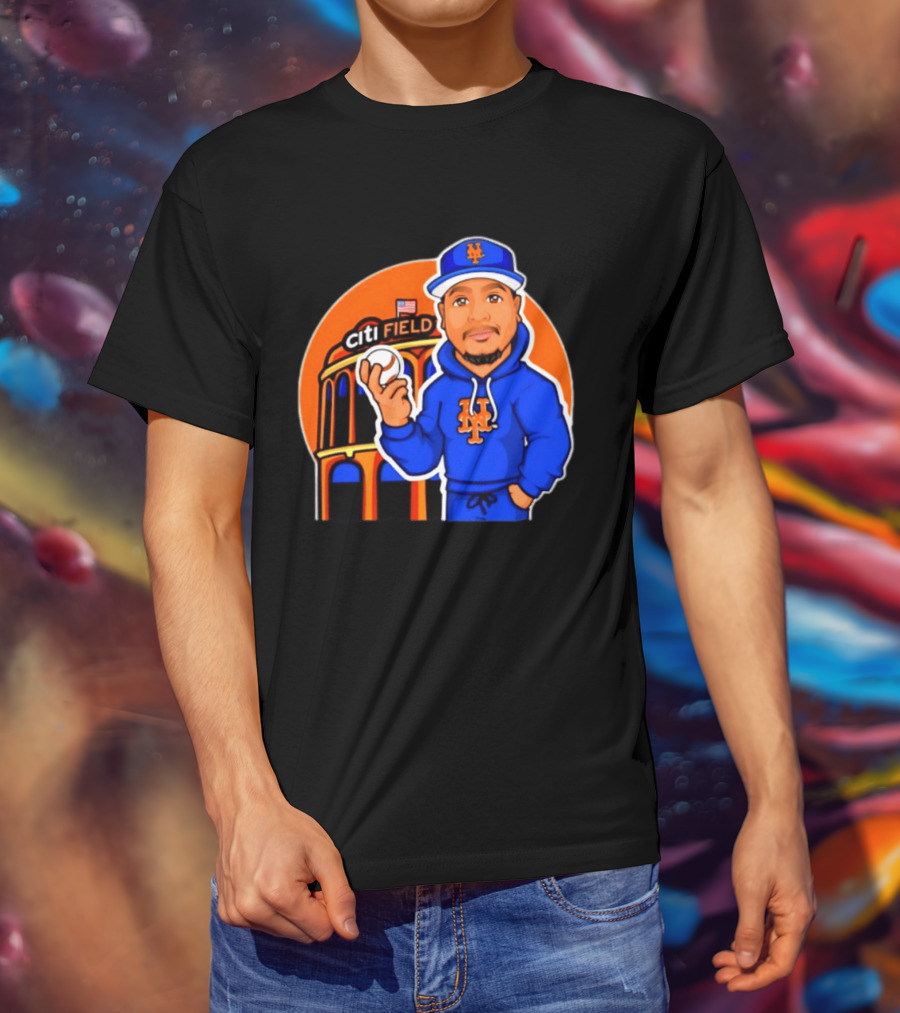 New York Mets Citi Field Baseball Player Caricature T-Shirt