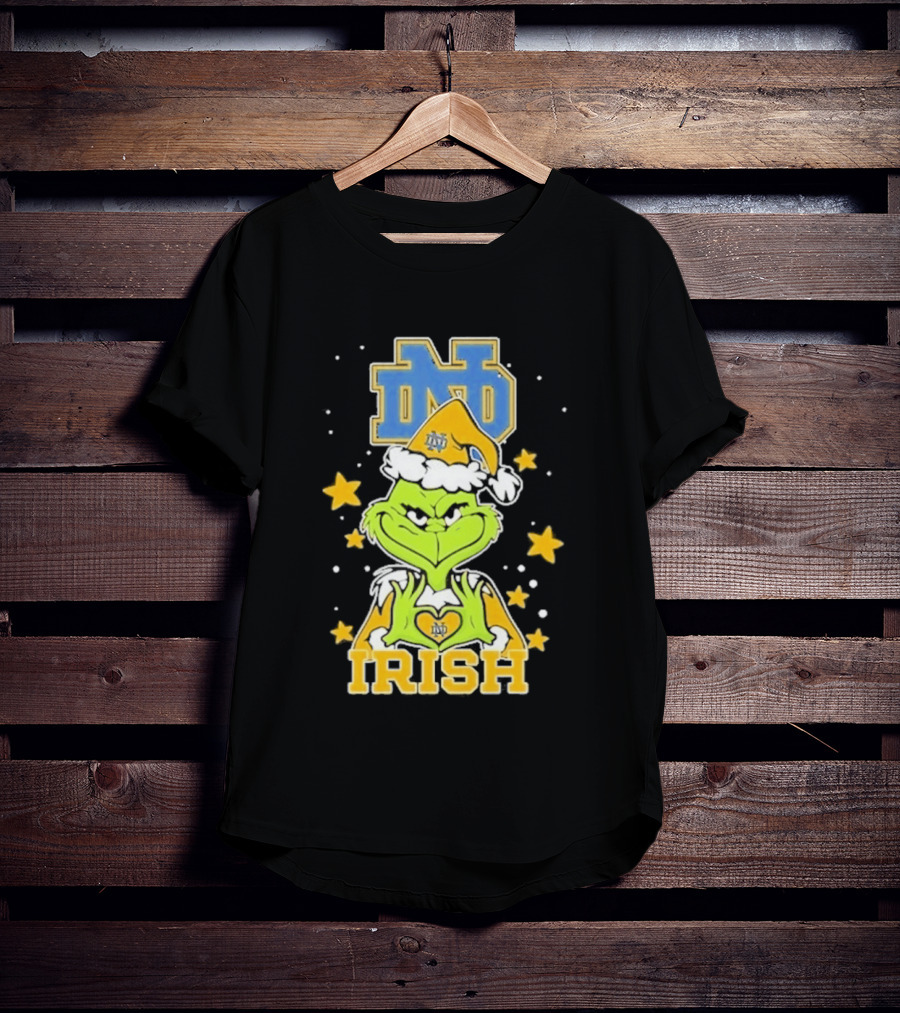 Notre Dame Fighting Irish Grinch Love Hands Christmas 2026 Football T-Shirt