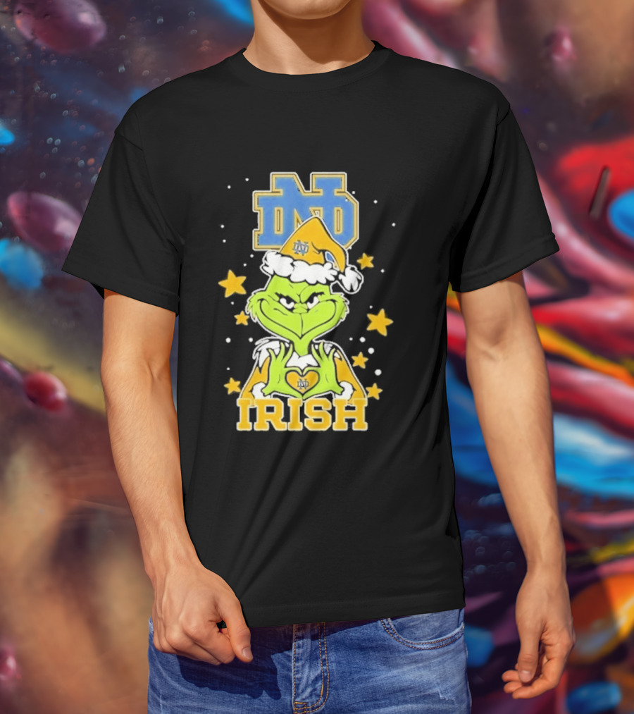 Notre Dame Fighting Irish Grinch Love Hands Christmas 2026 Football T-Shirt
