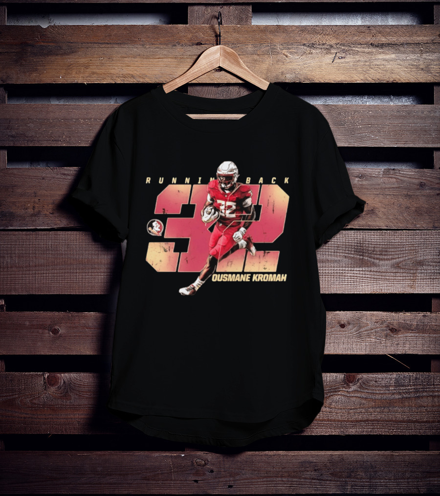 Florida State Seminoles Running Back Ousmane Kromah No 32 Football T-Shirt