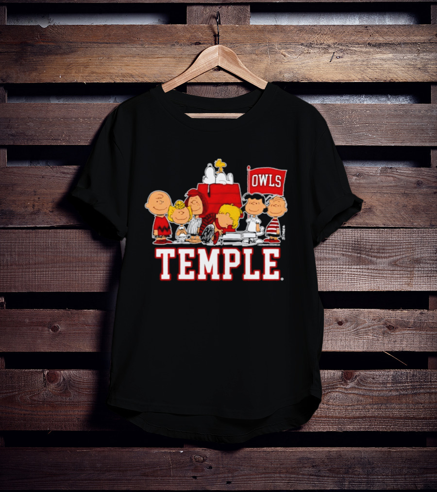 Peanuts Snoopy Temple Owls Football Lucy Charlie Brown Woodstock T-Shirt
