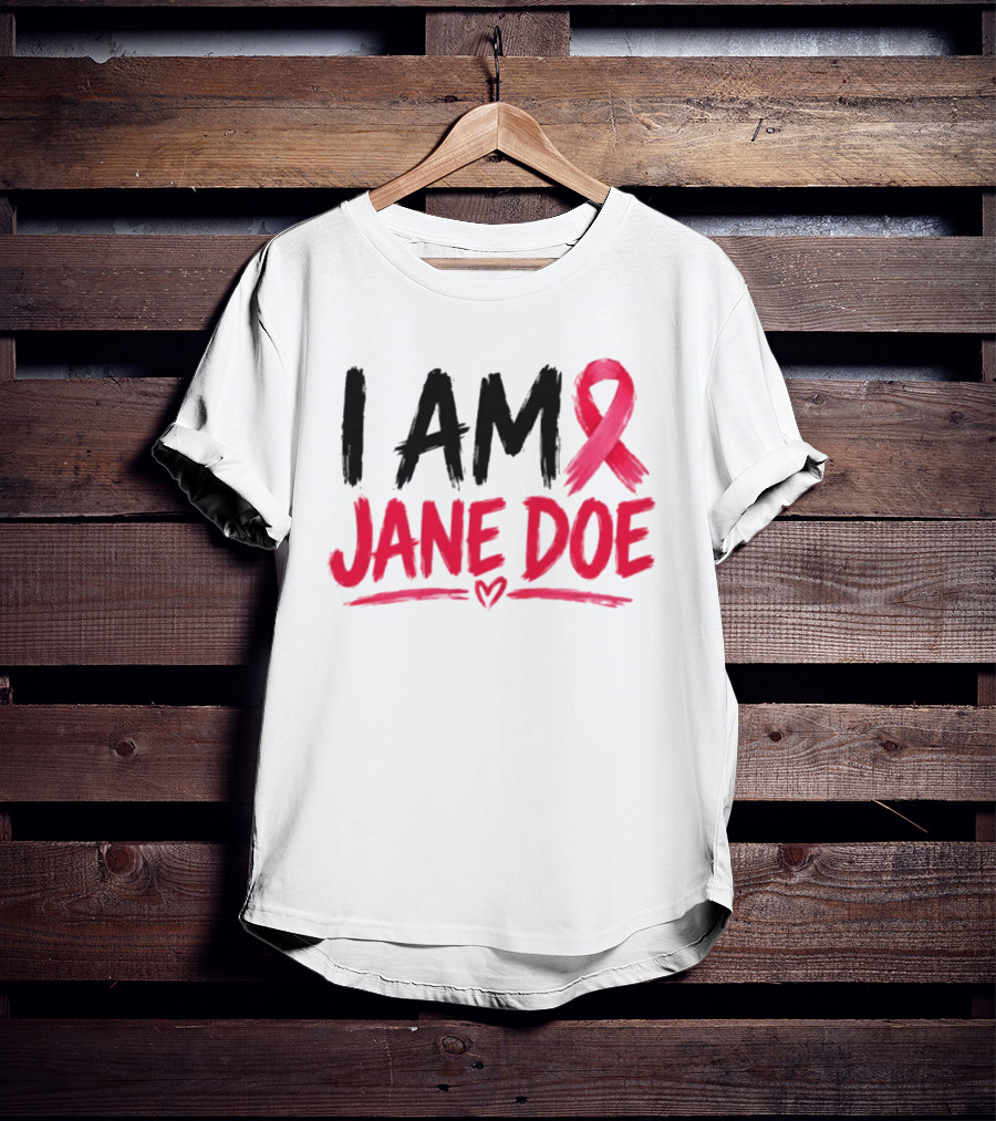 I Am Jane Doe Pink Ribbon Heart Awareness T-Shirt